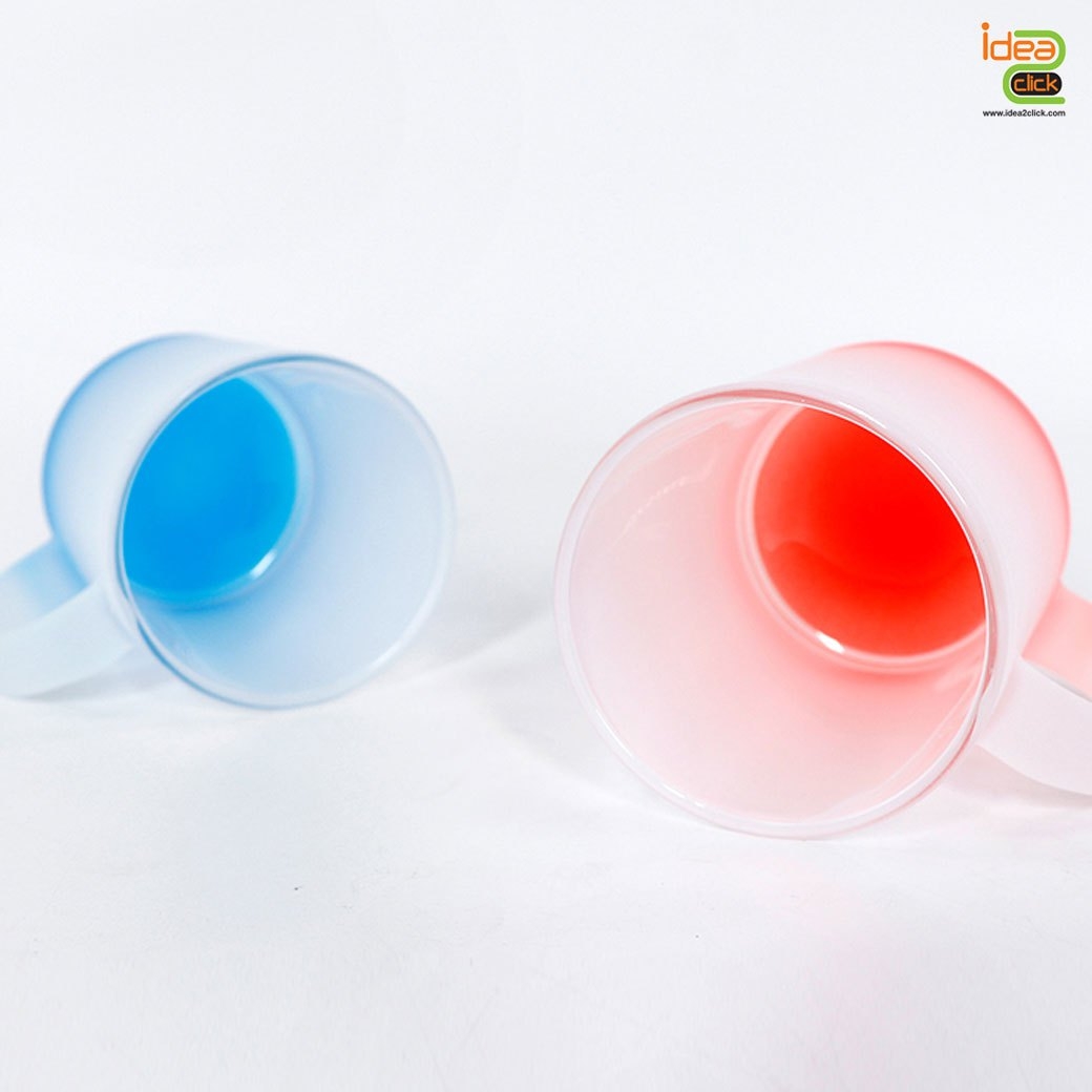 แก้วใสขุ่นก้นสี 11 oz. พิมพ์ภาพได้สวยงาม