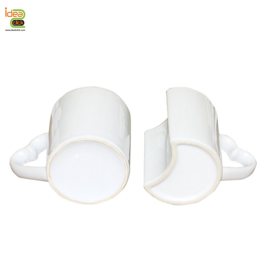 แก้วคู่รักหูจับหัวใจ 11 oz. พิมพ์ภาพได้