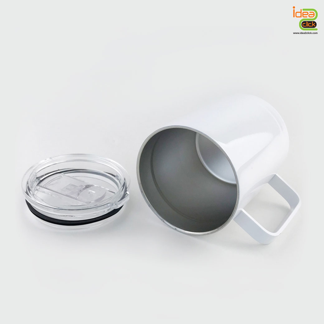 แก้วสแตนเลสมีหูจับ 10 oz. พิมพ์ภาพได้