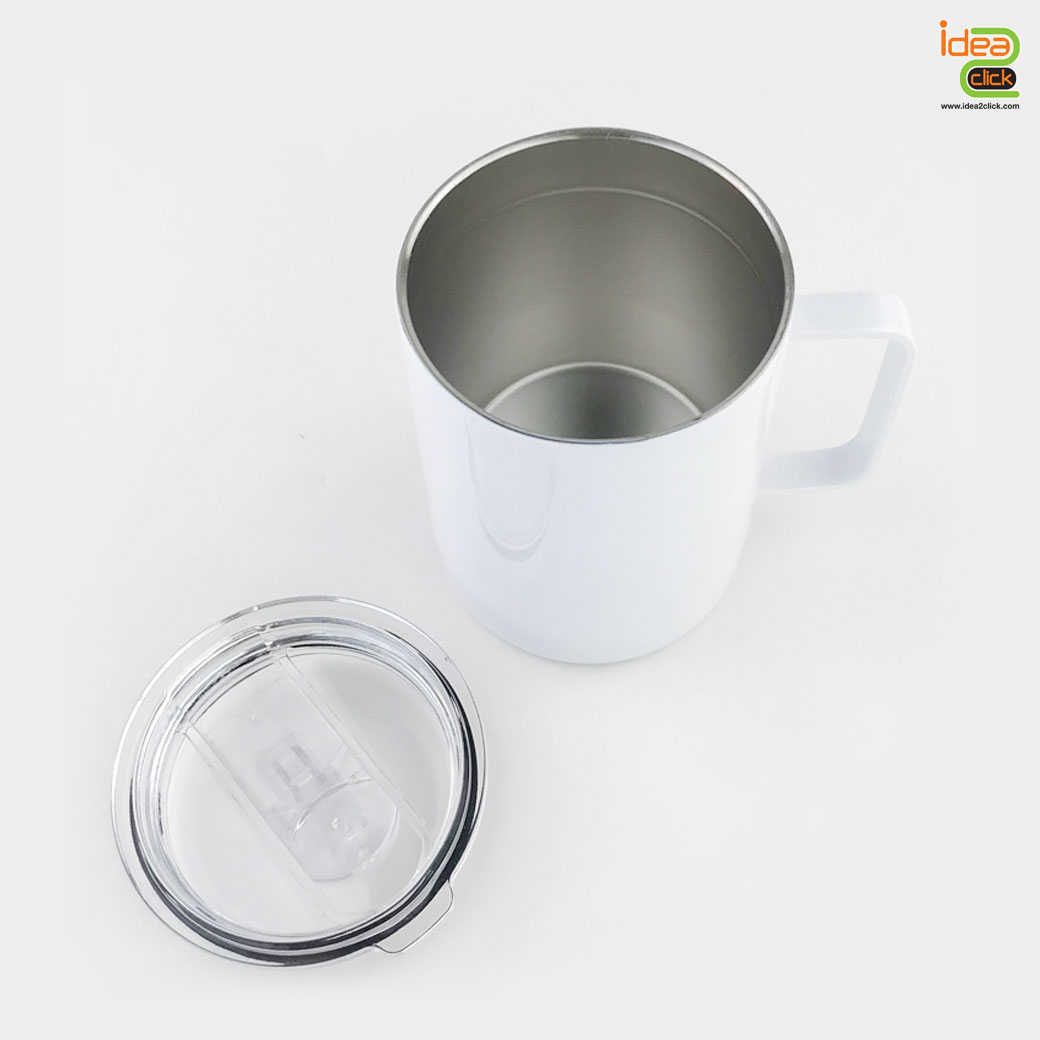 แก้วสแตนเลสมีหูจับ 10 oz. พิมพ์ภาพได้