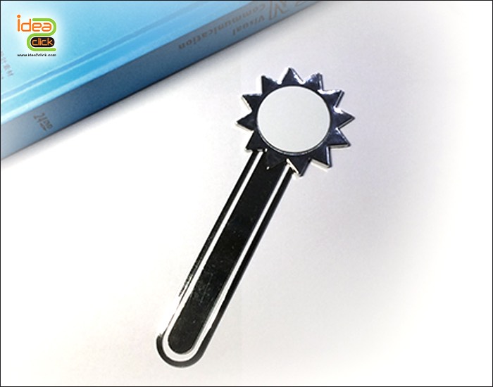 คลิปหนีบกระดาษโลหะทรงกลมขอบแฉก พิมพ์ภาพได้