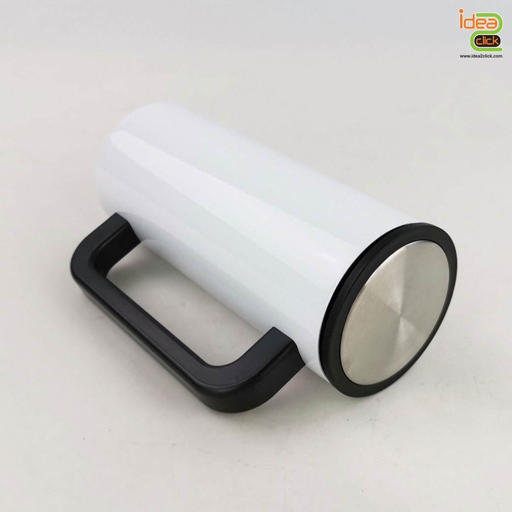 แก้วสแตนเลสสองชั้นพร้อมหูจับสีดำ พิมพ์ภาพได้