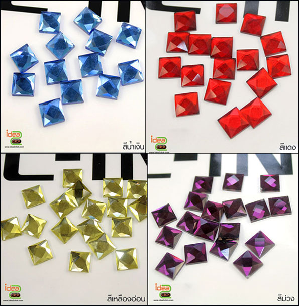 อุปกรณ์ตกแต่งเคสเรซิ่น - เพชรทรงสี่เหลี่ยม