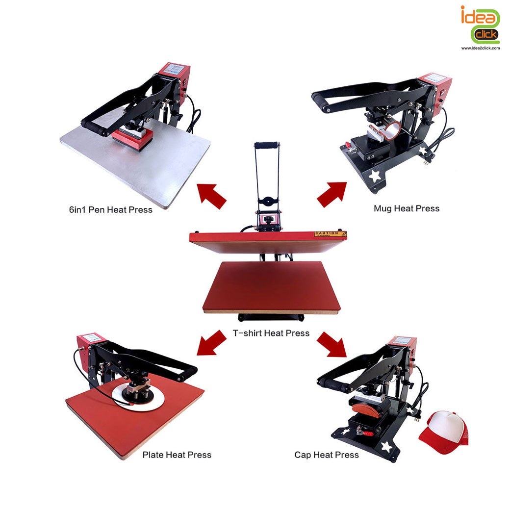 Heat Press Machine 12 in 1 เครื่องรีดร้อนครบวงจร หน้ากว้าง 40x60