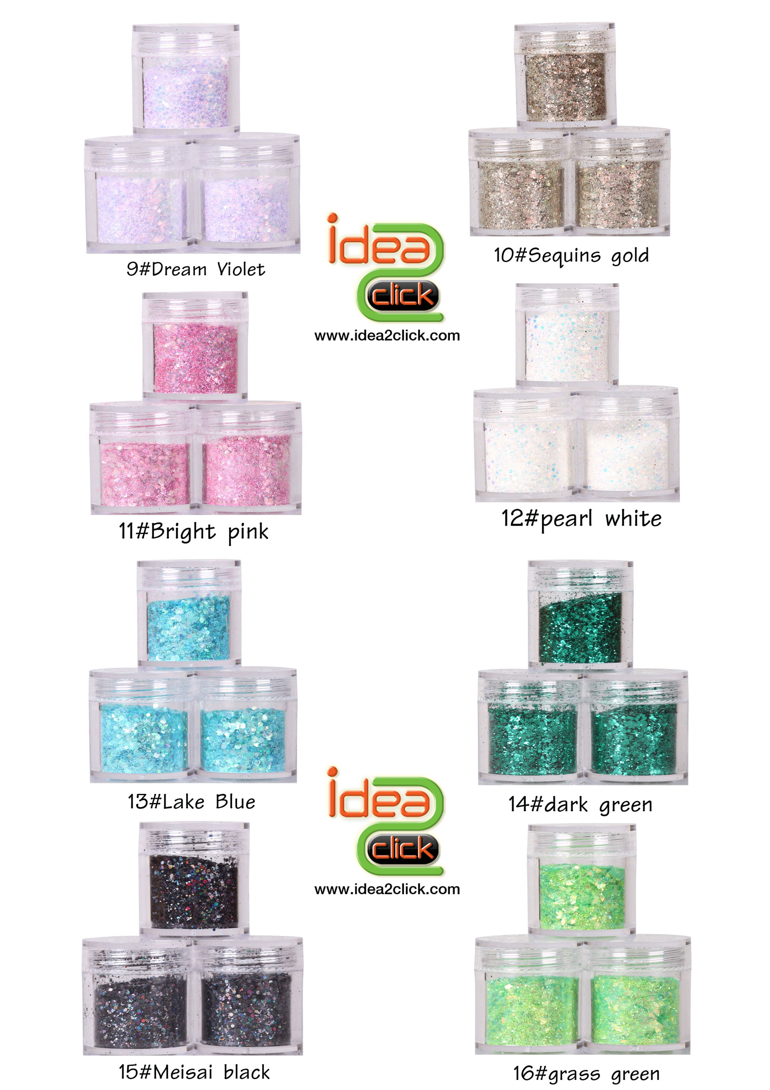 กากเพชรสีต่างๆ สำหรับผสมเรซิิ่เคลือบนูน