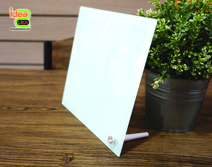 กรอบรูปกระจกหนาขอบทั้งสี่ด้านเอียนเฉียง Glass Photo Frame พิมพ์ภาพได้คมชัดลวยงาม