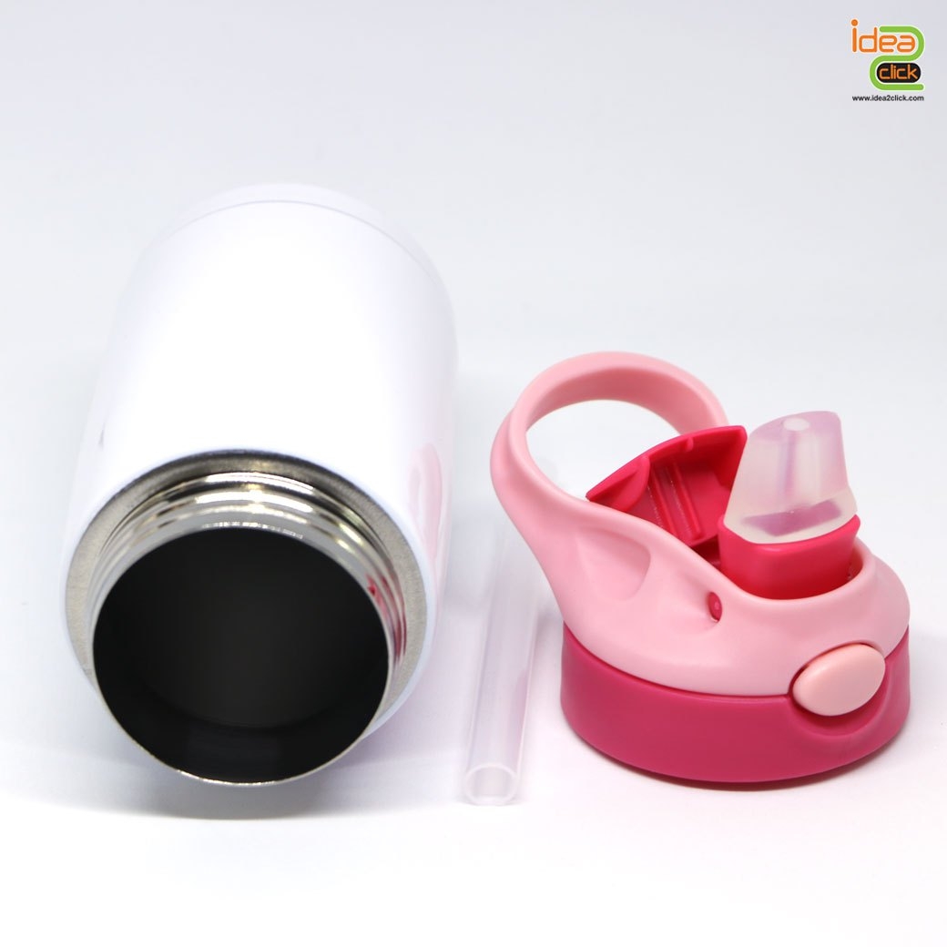 กระติกน้ำสแตนเลสพร้อมหลอด 350 ml. พิมพ์ภาพได้