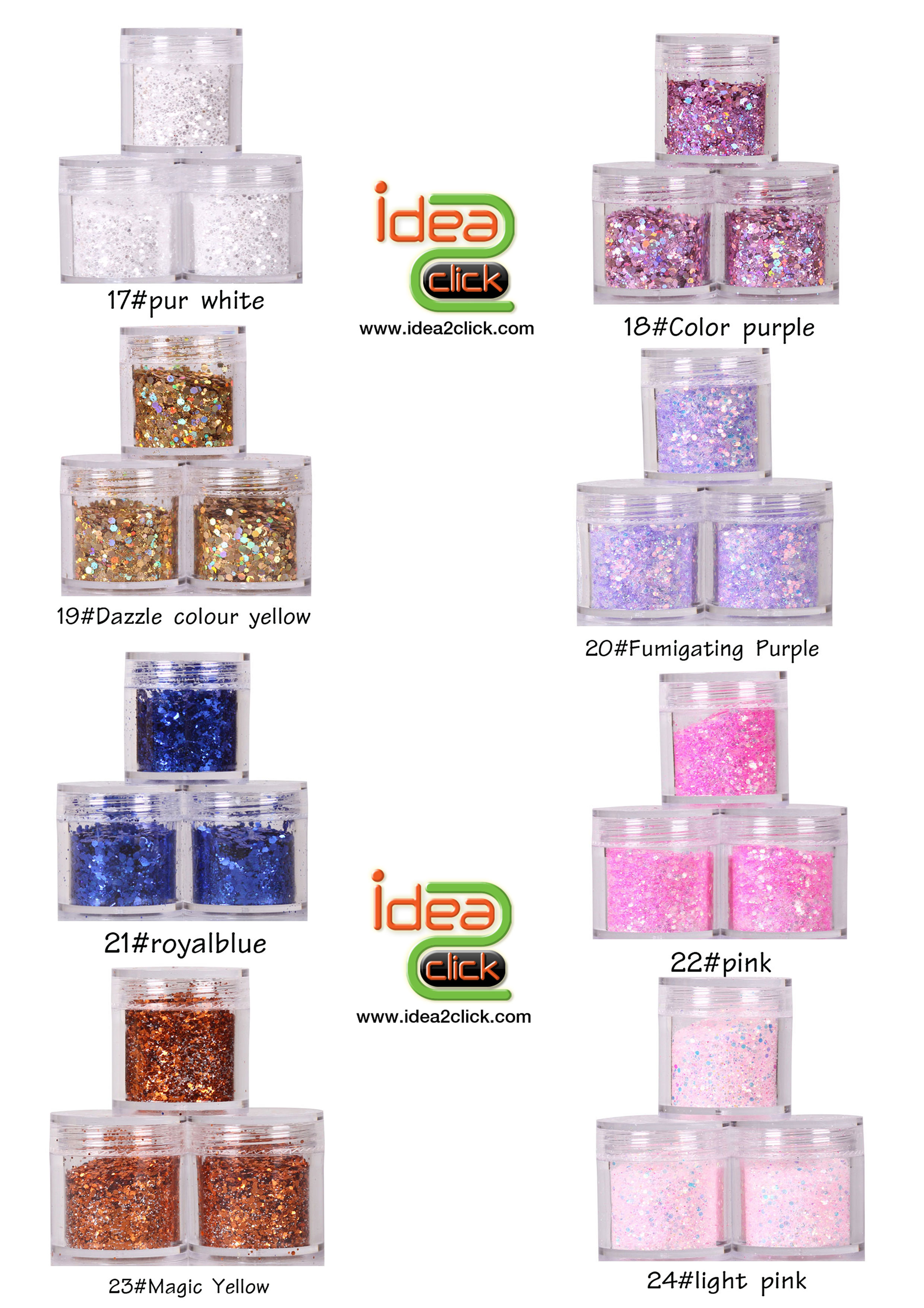 กากเพชรสีต่างๆ สำหรับผสมเรซิิ่เคลือบนูน