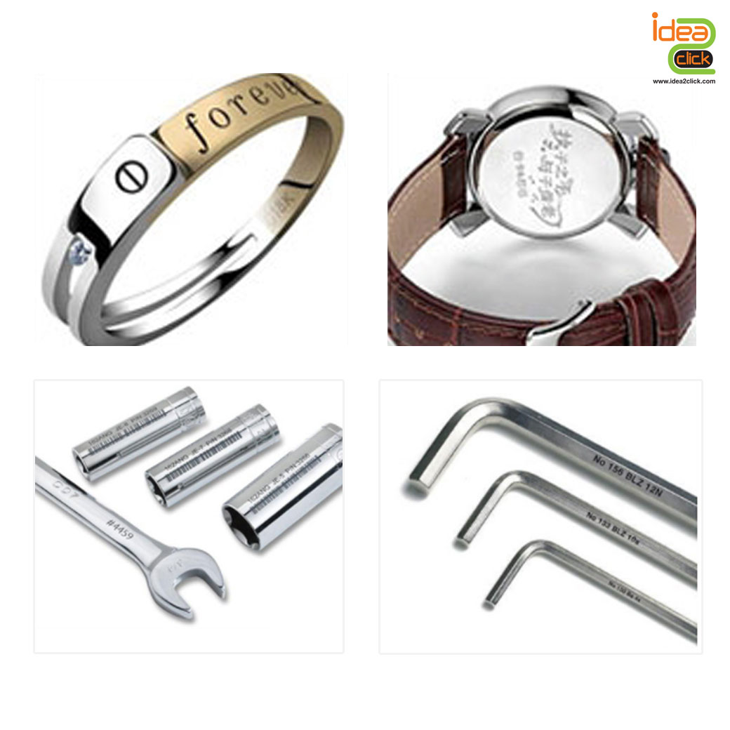 เครื่องยิงเลเซอร์เหล็ก สแตนเลส จิลเวลลี่พร้อมโต๊ะ Fiber Laser Marking 20W / 30W 