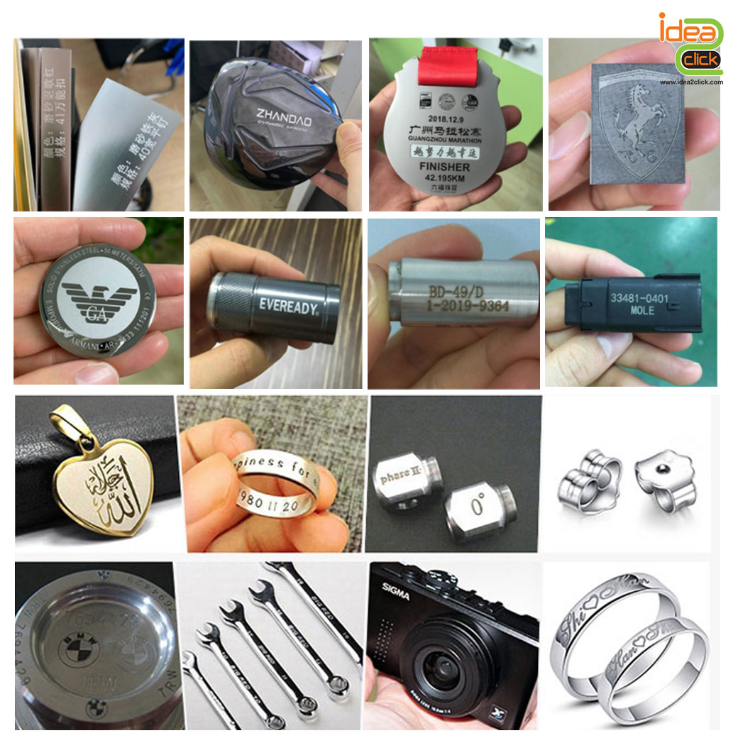 เครื่องยิงเลเซอร์เหล็ก สแตนเลส จิลเวลลี่พร้อมโต๊ะ Fiber Laser Marking 20W / 30W 