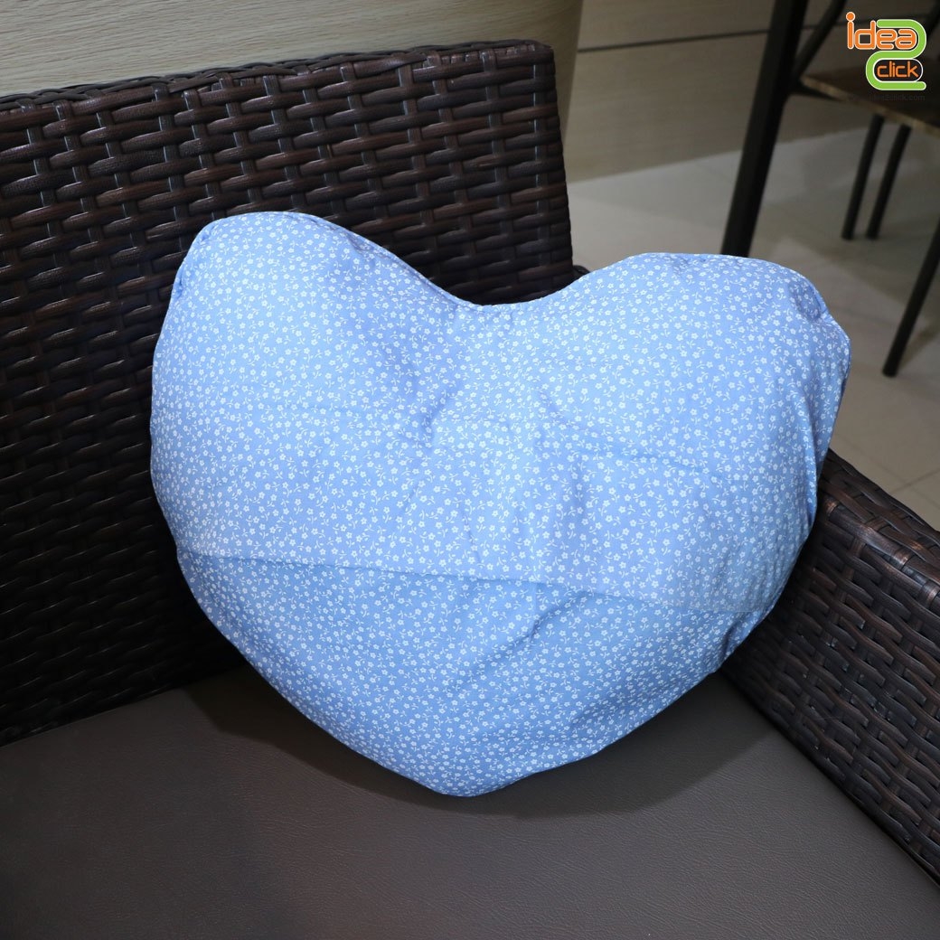 หมอนอิงหัวใจผ้าต่วน พิมพ์ภาพได้สวยงาม