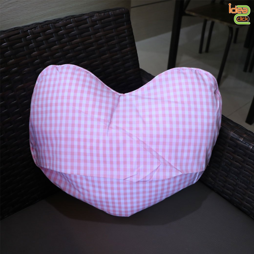 หมอนอิงหัวใจผ้าต่วน พิมพ์ภาพได้สวยงาม