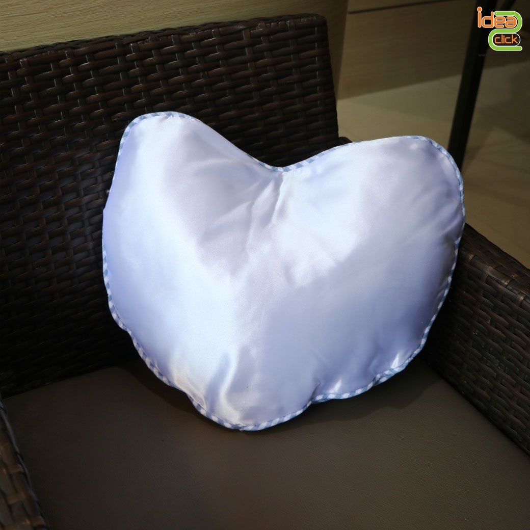 หมอนอิงหัวใจผ้าต่วน พิมพ์ภาพได้สวยงาม