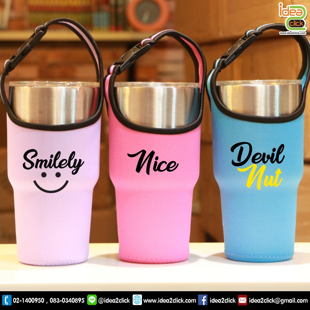 ถุงผ้าหิ้วแก้วเก็บความเย็น สำหรับตัดFlexติดชื่อ