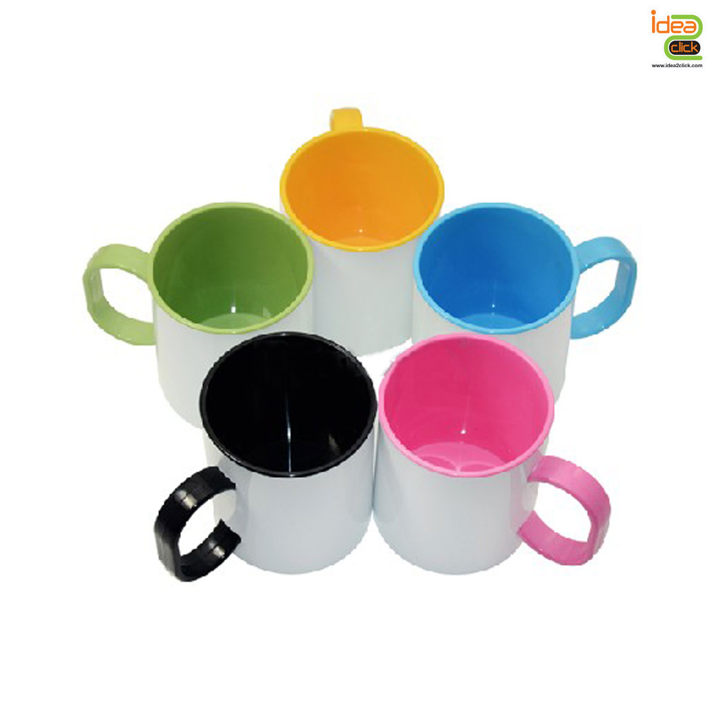 แก้วพลาสติกข้างในหูจับสี Polymer Inner Rim Color Mug 11 oz.