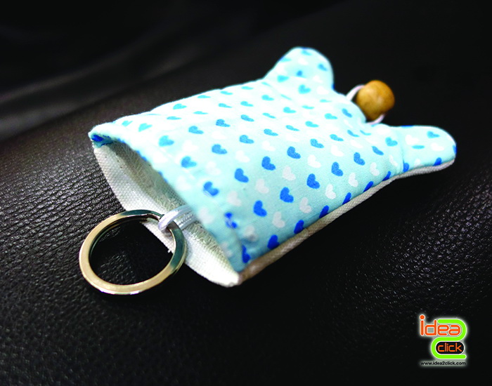 ซองผ้าใส่พวงกุญแจทรงรูปกระต่าย