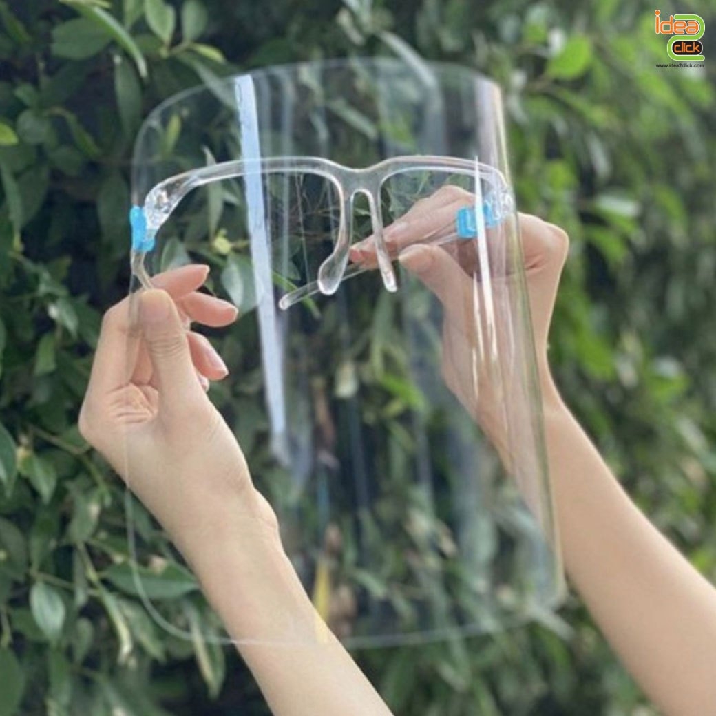 Face Shield แบบขาแว่นตา ป้องกันละอองไวรัสและเชื้อโรค