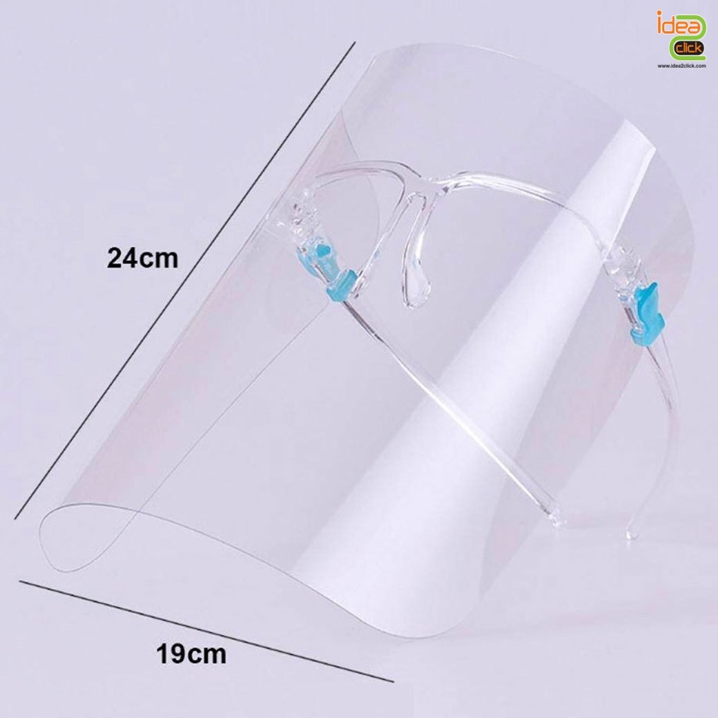 Face Shield แบบขาแว่นตา ป้องกันละอองไวรัสและเชื้อโรค