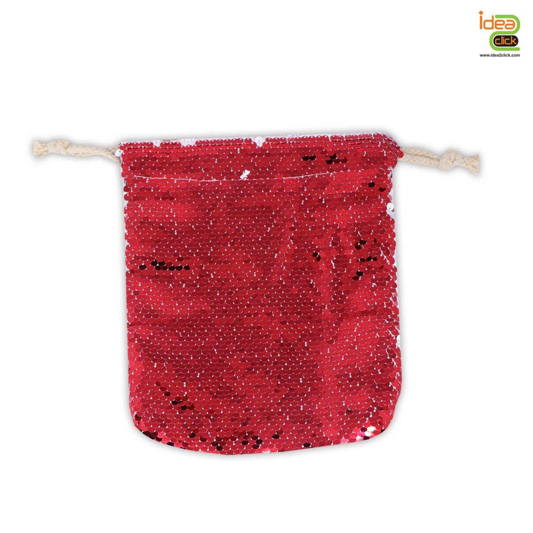 กระเป๋าเชือกรูดผ้าเลื่อม พิมพ์ภาพได้ 2 ด้าน