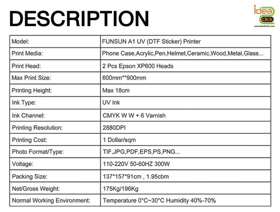 เครื่องพิมพ์ระบบยูวี UV+UV DTF All in 1 WITH CAMERA