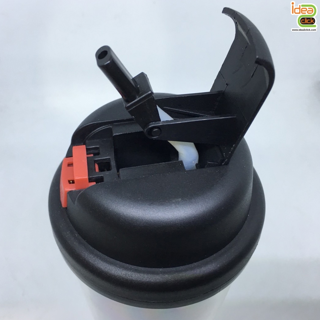 กระบอกน้ำพลาสติกพร้อมหลอด (ทรงวี) 2 ชั้น ใส่ภาพข้างในได้ตามต้องการ