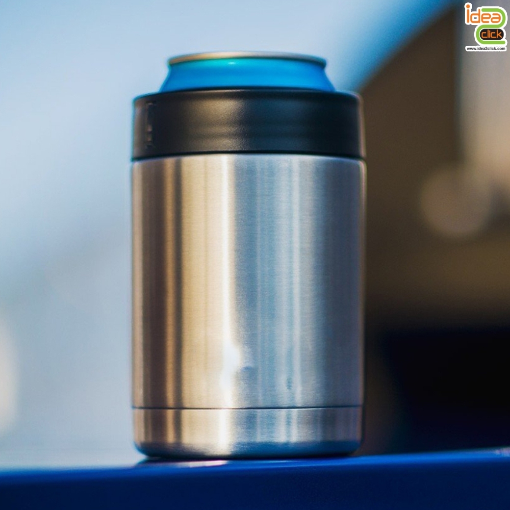 กระบอกสแตนเลส สีเงิน เก็บความเย็น ขนาด 12 oz./360 ml. พิมพ์ภาพได้