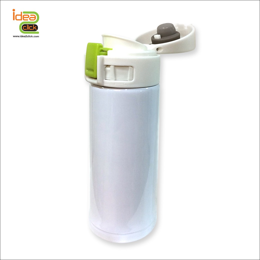 กระบอกน้ำสูญญากาศ สีขาว สามารถเก็บความร้อนและเย็นได้ (สแตนเลส 2 ชั้น)