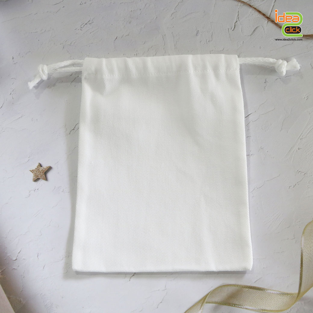 กระเป๋าเชือกรูดผ้าดิบ