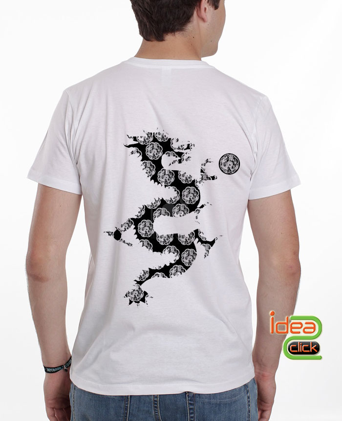 เสื้อยืด TK T-shirt พิมพ์ภาพฝังเนื้อ