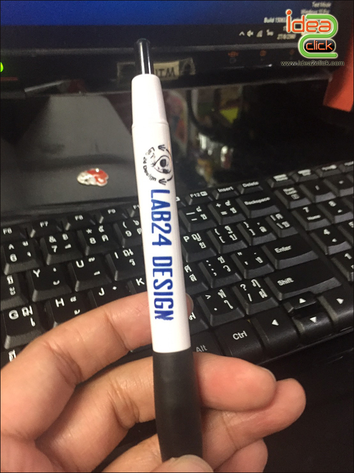 ปากกาลูกลื่นด้ามสีขาวขอบเงิน พิมพ์ภาพได้ สำหรับเครื่อง Pen Heatpress