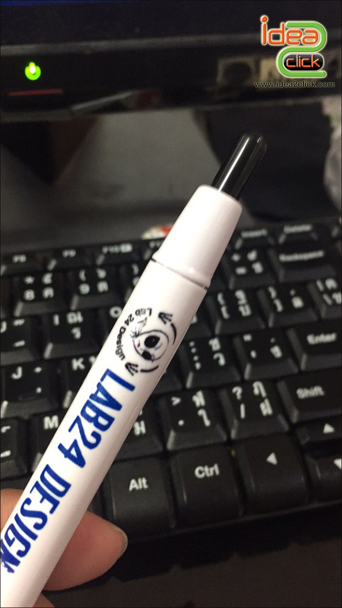 ปากกาลูกลื่นด้ามสีขาวขอบเงิน พิมพ์ภาพได้ สำหรับเครื่อง Pen Heatpress