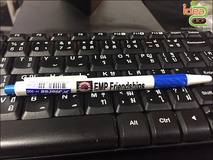 ปากกาลูกลื่น ที่จับเป็นเนื้อยางนิ่มหลากสี พิมพ์ภาพได้ สำหรับเครื่อง Pen Heatpress