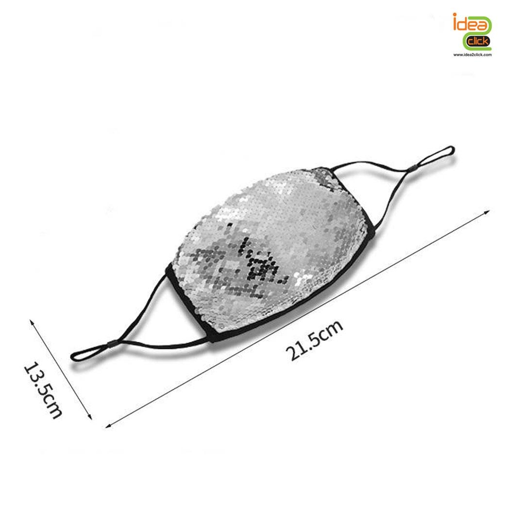 หน้ากากผ้าเลื่อม พิมพ์ภาพได้ตามต้องการ