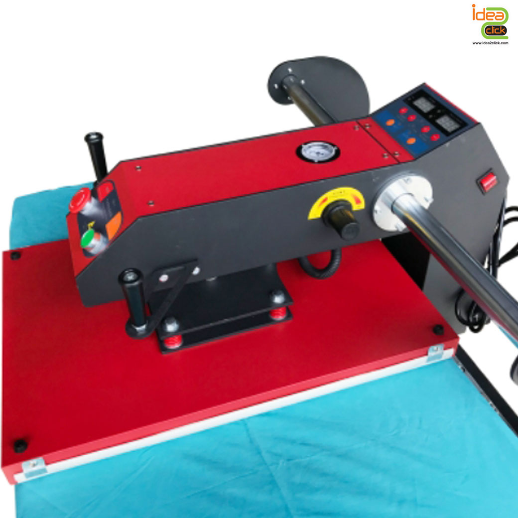 40x60 Pueumatic Double Station Heat Transfer เครื่องรีดร้อนระบบลมอัตโนมัติแบบ 2 ถาด ชนิดเลื่อนหัว