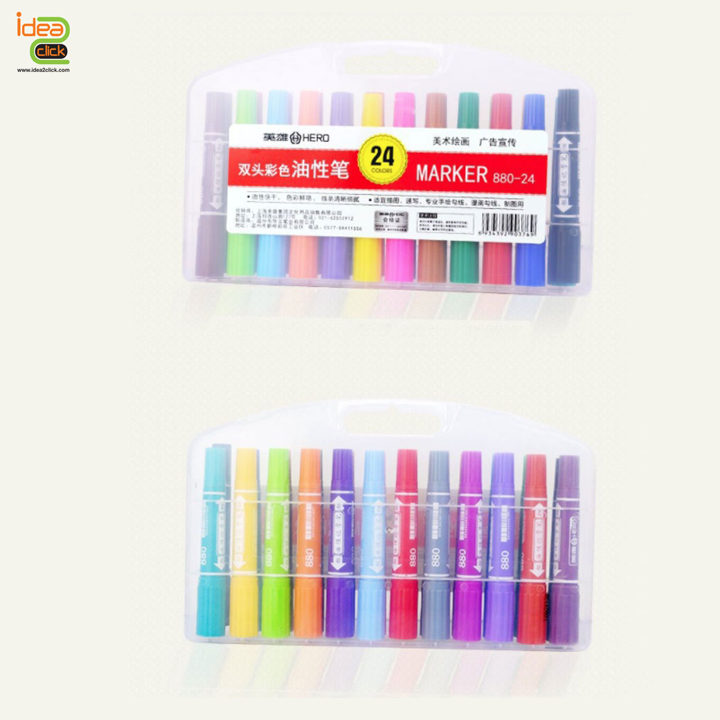 Magic pen ปากกาเมจิก 2 หัว กันน้ำได้ มี 24 สี