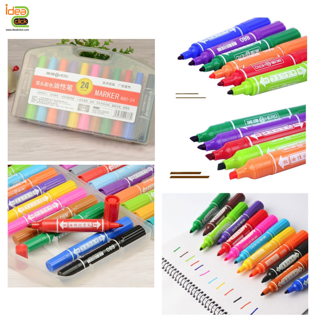 Magic pen ปากกาเมจิก 2 หัว กันน้ำได้ มี 24 สี