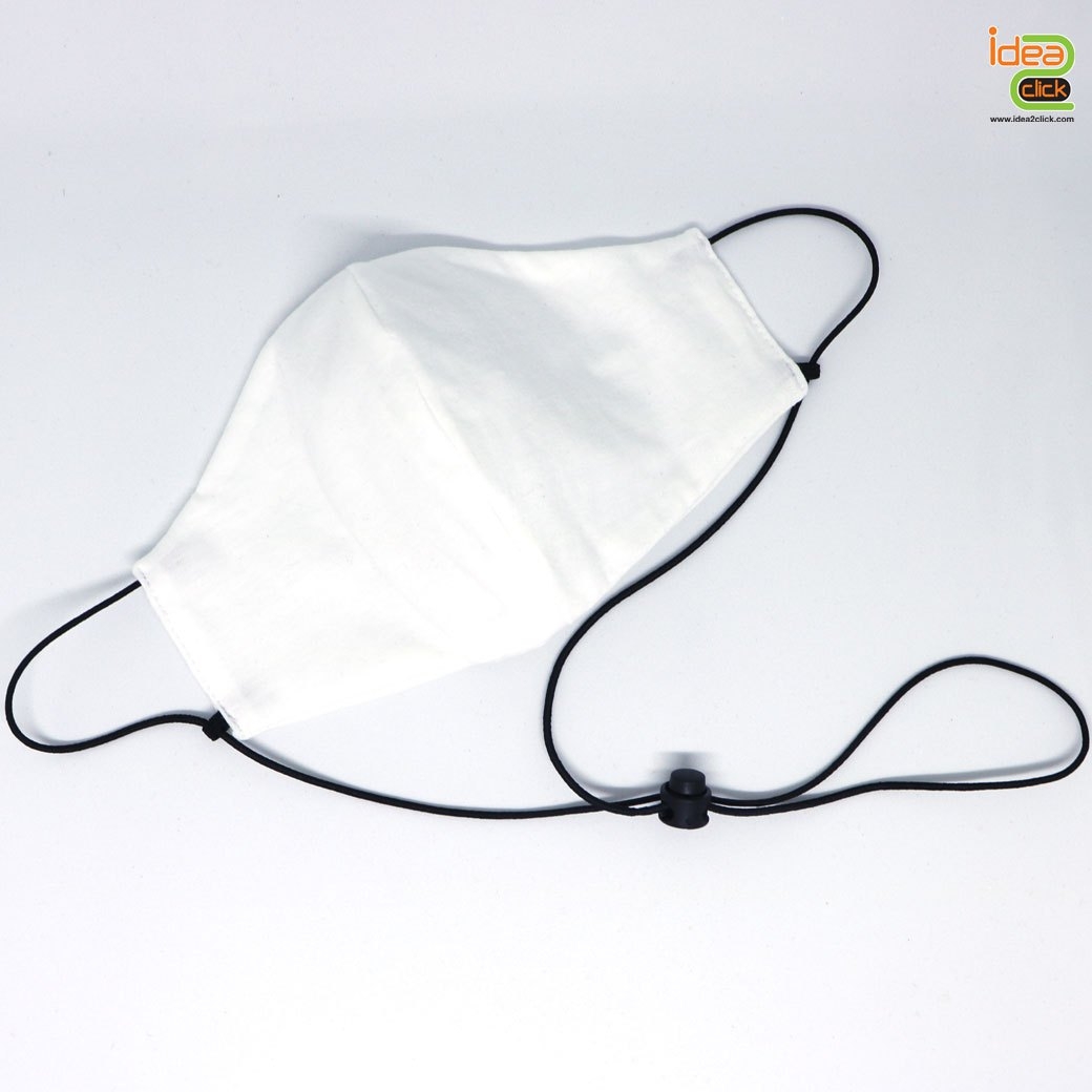 หน้ากากผ้า 3D MASK ผ้าคอตต้อน 2 ชั้น มีสายคล้องและปรับระดับ สำหรับรีดเฟล็ค