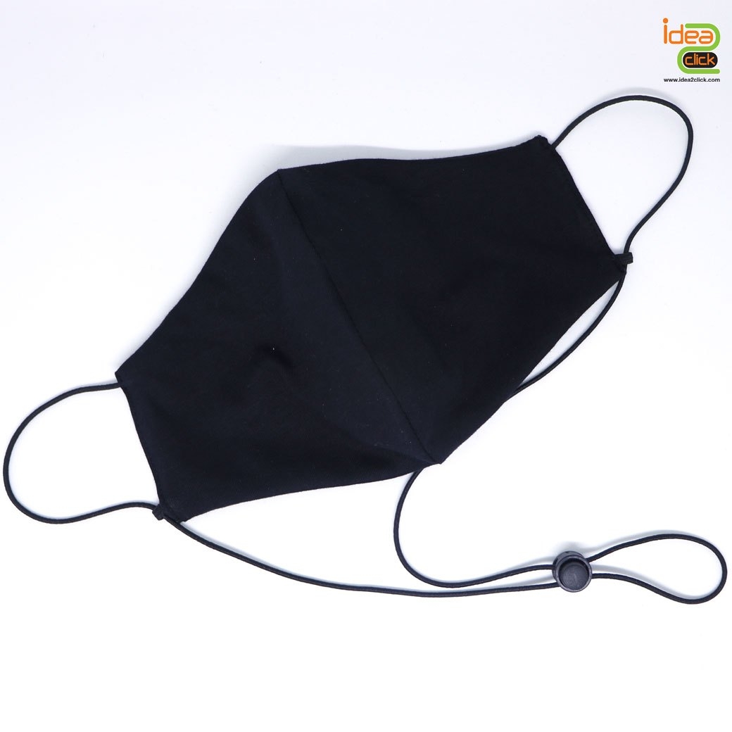 หน้ากากผ้า 3D MASK ผ้าคอตต้อน 2 ชั้น มีสายคล้องและปรับระดับ สำหรับรีดเฟล็ค