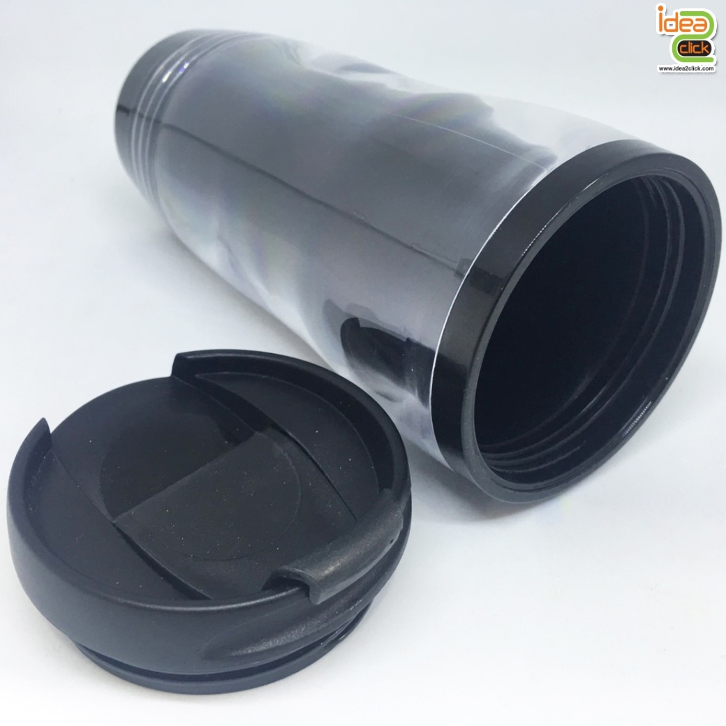 แก้วน้ำพลาสติก 2 ชั้น ใส่ภาพข้างในได้ตามต้องการ 