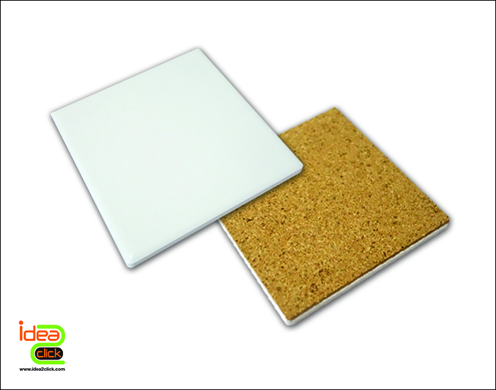 CERAMIC MUG COASTER แผ่นรองแก้วน้ำเนื้อเซรามิกทรงสี่เหลี่ยมจัตุรัส