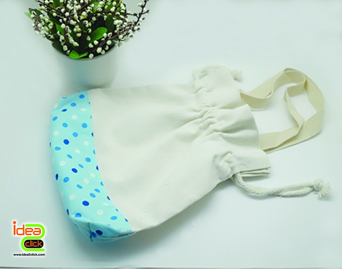 MINI BUCKET กระเป๋าผ้าแคนวาสลายจุดกลมหลากสี