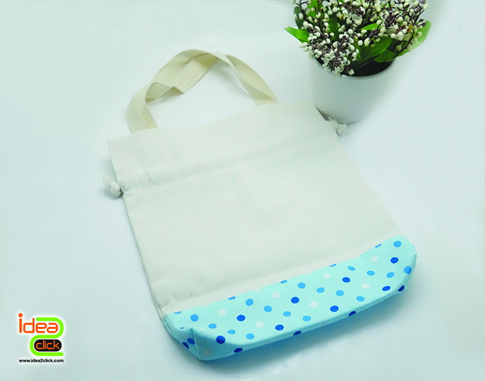 MINI BUCKET กระเป๋าผ้าแคนวาสลายจุดกลมหลากสี