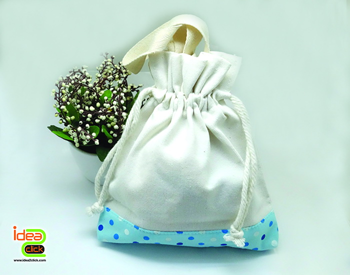 MINI BUCKET กระเป๋าผ้าแคนวาสลายจุดกลมหลากสี