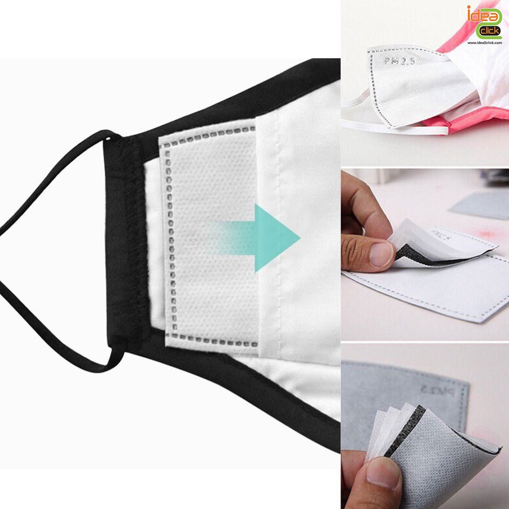แผ่นกรองหน้ากากอนามัย สีขาว ป้องกันฝุ่นPM 2.5 และไวรัสต่างๆ