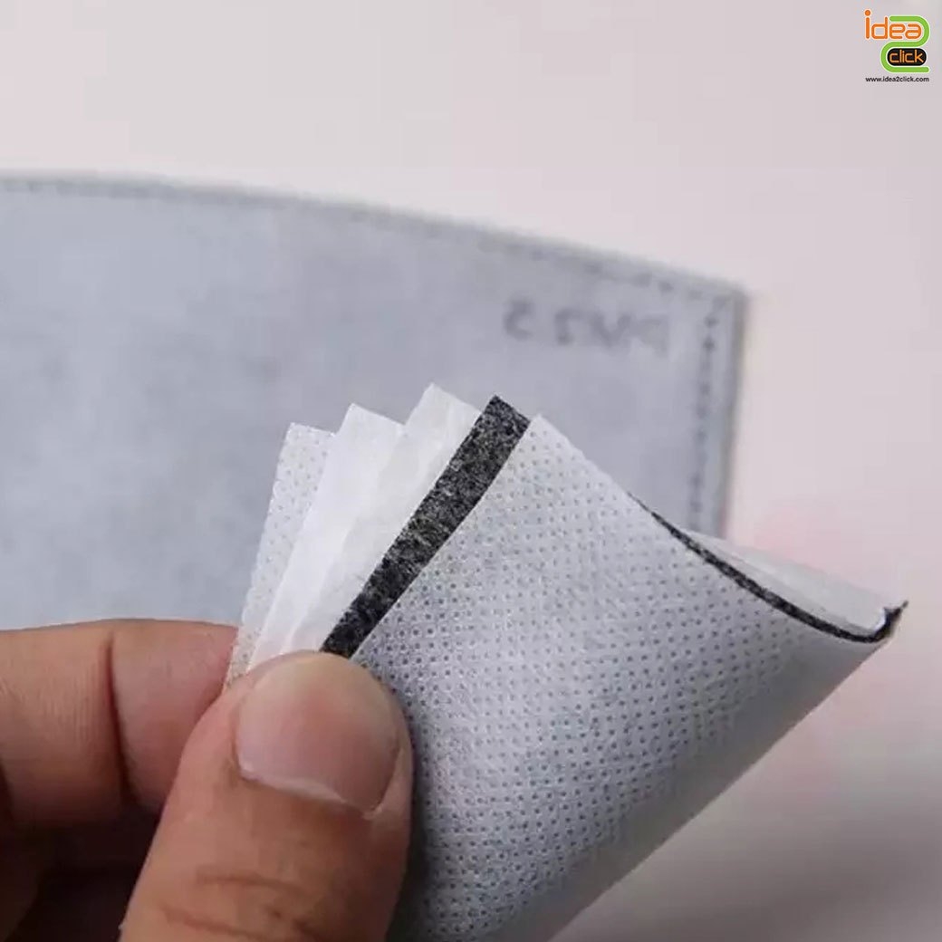 แผ่นกรองหน้ากากอนามัย สีขาว ป้องกันฝุ่นPM 2.5 และไวรัสต่างๆ