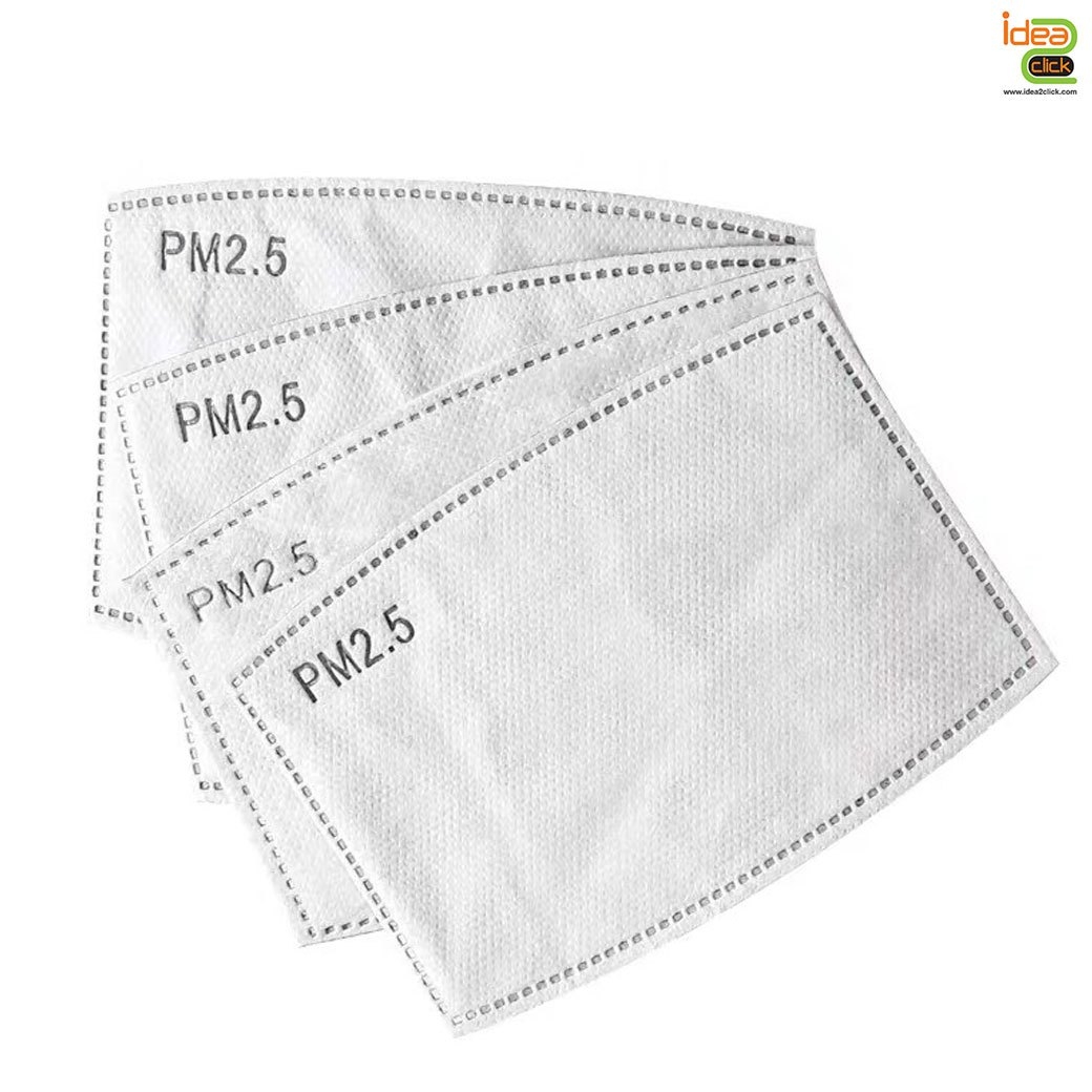 แผ่นกรองหน้ากากอนามัย สีขาว ป้องกันฝุ่นPM 2.5 และไวรัสต่างๆ