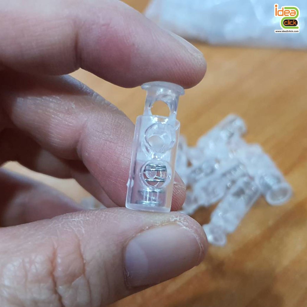 Stoper สปริง 2 รู  ใช้สำหรับปรับสายคล้องหูของหน้ากาก