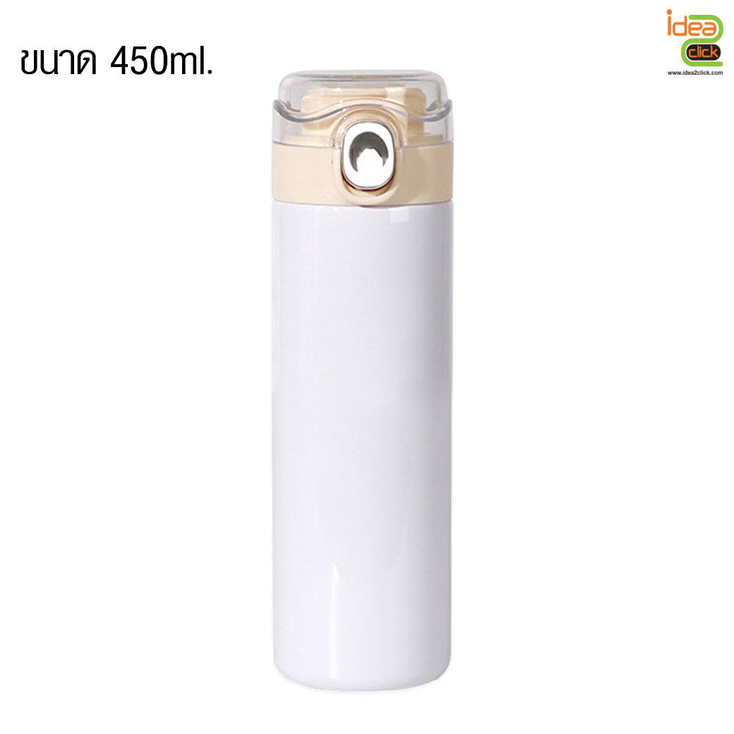 กระบอกสแตนเลสฝาปิดใส พิมพ์ภาพได้ 