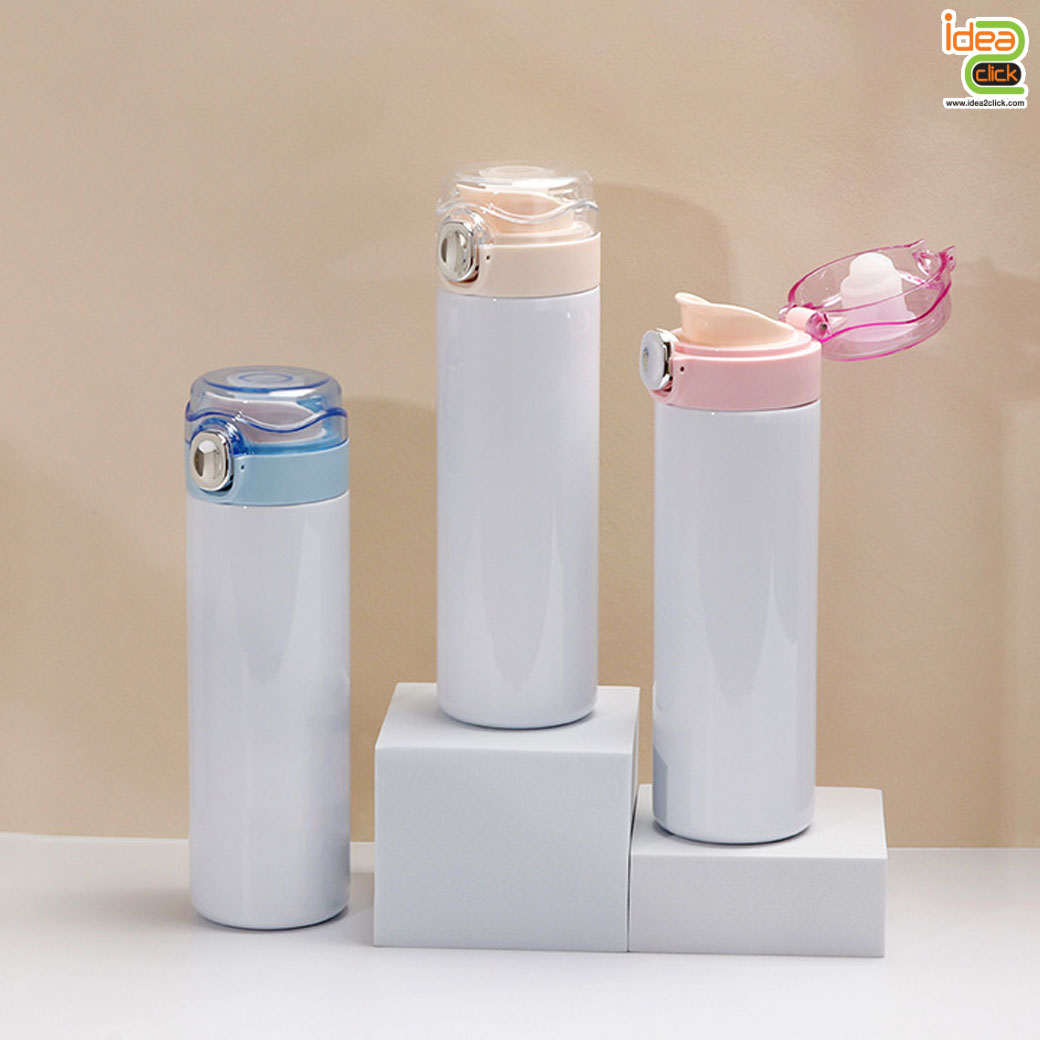 กระบอกสแตนเลสฝาปิดใส พิมพ์ภาพได้ 