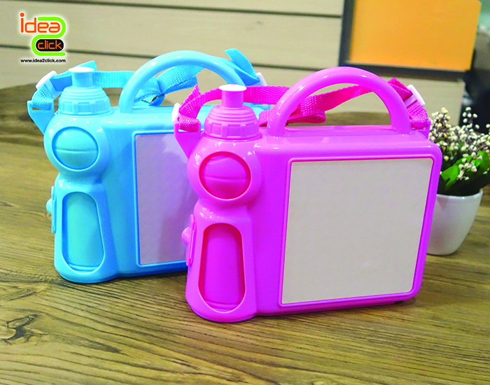 กล่องข้าวพร้อมขวดน้ำมีสายหิ้วสะพายได้ 2in1